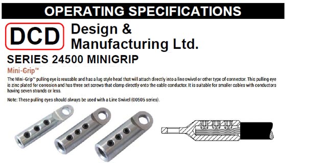 Operating Specifications sheet